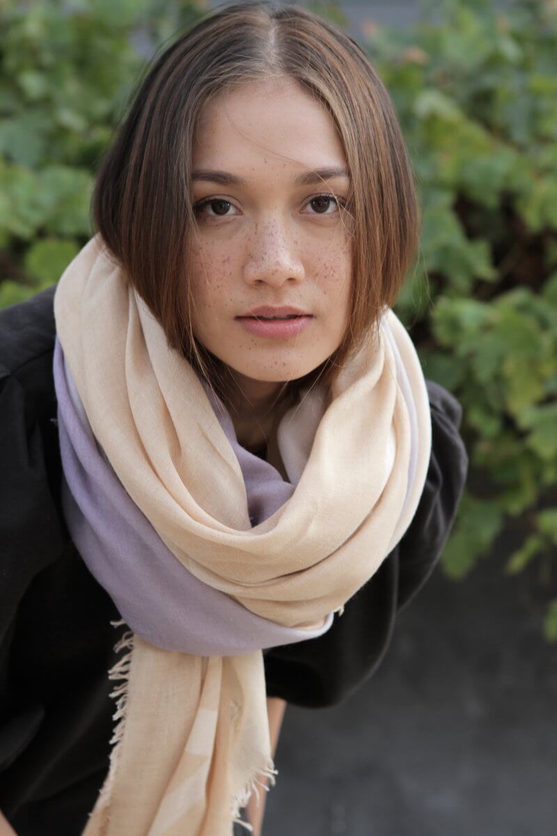 Sanctuary Shades of Sand and Grey - Fine Silk Cashmere Scarf
