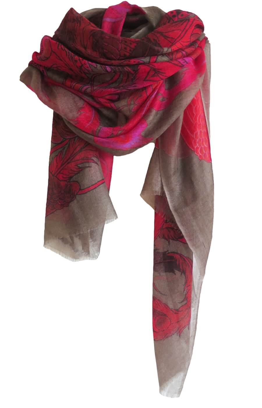 D/Luca Bird of Paradise Pink - Fine Cashmere Scarf